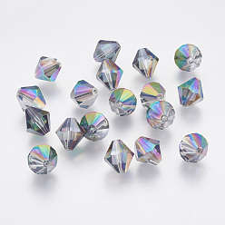 Colorful Imitation Austrian Crystal Beads, Grade AAA, Faceted, Bicone, Colorful, 9.5x10mm, Hole: 0.9~1mm