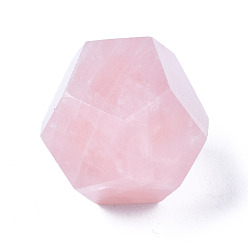 Rose Quartz Natural Rose Quartz Beads, No Hole/Undrilled, Chakra Style, for Wire Wrapped Pendant Making, 3D Shape, Round & Cube & Triangle & Merkaba Star & Bicone & Octagon & Polygon, 13.5~21x13.5~22x13.5~20mm