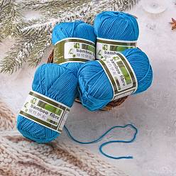 Deep Sky Blue Soft Baby Yarns, with Bamboo Fibre and Silk, Deep Sky Blue, 1mm, about 50g/roll, 6rolls/box
