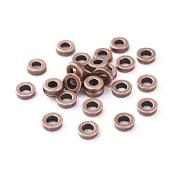 Red Copper Tibetan Style Spacer Beads, Lead Free & Cadmium Free, Donut, Red Copper, 6x2mm, Hole: 2.5mm
