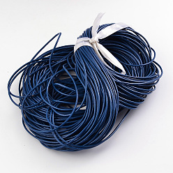 Blue Cowhide Leather Cord, Leather Jewelry Cord, Jewelry DIY Making Material, Round, Dyed, Blue, 1mm