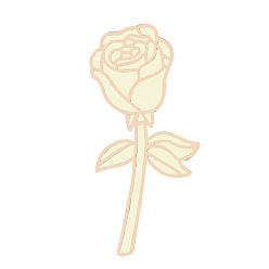 Bisque Rose of Life Enamel Pin, Alloy Badge for Backpack Clothes, Bisque, 34x16mm