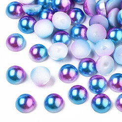 Bleu Royal Imitation cabochons acryliques de perles, dôme, bleu royal, 8x4 mm, sur 2000 PCs / sac