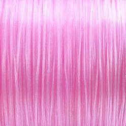 Pearl Pink Flat Elastic Crystal String, Elastic Beading Thread, for Stretch Bracelet Making, Pearl Pink, 0.5mm, about 328.08 yards(300m)/roll