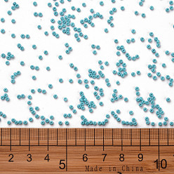 Cyan 11/0 Grade A Round Glass Seed Beads, Baking Paint, Cyan, 2.3x1.5mm, Hole: 1mm, about 48500pcs/pound