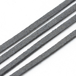 Dark Slate Gray Faux Suede Cords, Faux Suede Lace, Dark Slate Gray, 2.7x1.5mm, about 27.34 yards(25m)/roll