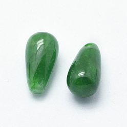 Myanmar Jade Natural Myanmar Jade/Burmese Jade Charms, Dyed, teardrop, 12x6mm, Hole: 1mm