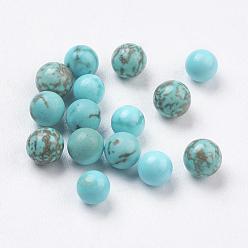Sky Blue Natural Magnesite Beads, Gemstone Sphere, Dyed, Round, Undrilled/No Hole Beads, Gemstone Sphere, Sky Blue, 4mm