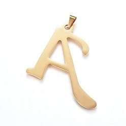 Letter A 304 Stainless Steel Pendants and Stud Earrings Jewelry Sets, Alphabet, Letter.A, 50x56x1.7mm, Hole: 9x4.5mm, 14x18x1.5mm, Pin: 0.8mm