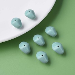 Aqua Perles acryliques opaques, nuggets, Aqua, 12.5x18x13mm, Trou: 1.6mm, environ360 pcs / 500 g