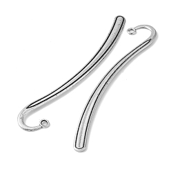 Antique Silver Tibetan Style Bookmarks, Lead Free and Cadmium Free and Nickel Free, Antique Silver, 125x7x2mm, Hole: 3mm