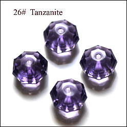 Violet Bleu Imitations de perles de cristal autrichien, grade de aaa, facette, octogone, bleu violet, 6x4mm, Trou: 0.7~0.9mm