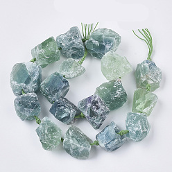 Fluorite Natural Fluorite Beads Strands, Nuggets, 10~27x17~33x17~33mm, Hole: 3mm, about 12~15pcs/strand, 15.7 inch