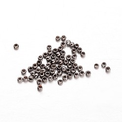Черный Цвет Металла Rondelle латунь обжимной бисер, металлический черный , 1.5 мм, отверстие : 0.5 мм