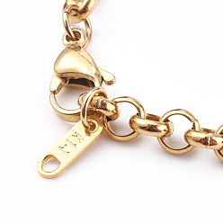 Золотой Мужские 304 браслеты-цепочки из нержавеющей стали, с карабин-лобстерами , золотые, 8-7/8 дюйм (22.5 см)