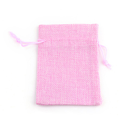 Бледно-Розовый Шелковые & матерчатые чехлы, розовый жемчуг, 13.5~14x9.5~10 см