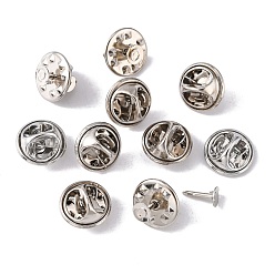 Platinum Brass Lapel Pin Backs, Tie Tack Pin, Brooch Findings, Platinum, Tray: 11~12mm, Pin: 5x8mm