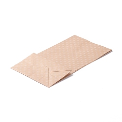 BurlyWood Rectangle Kraft Paper Bags, None Handles, Gift Bags, Polka Dot Pattern, BurlyWood, 13x8x24cm