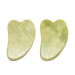 Lemon Jade Natural Lemon Jade Gua Sha Boards, Scraping Massage Tools, Gua Sha Facial Tools, Heart, 68~70x43~44x3.5~4mm
