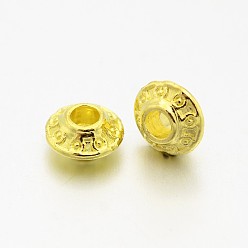 Golden Tibetan Style Alloy Spacer Beads, Bicone, Golden, Lead Free & Cadmium Free, 6.5x3.5mm, Hole: 2mm