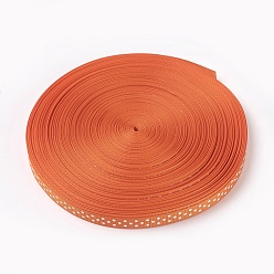 Orange Polka Dot Ribbon Grosgrain Ribbon, Orange, three points on an oblique line, about 3/8 inch(10mm) wide, 50yards/roll(45.72m/roll)