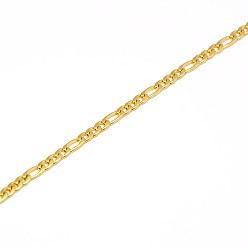 Golden Ion Plating(IP) 304 Stainless Steel Figaro Chain Necklace Making, Golden, 17.91 inch(45.5cm), 3mm