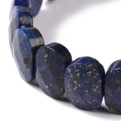 Ляпис-Лазурь Эластичный браслет из овальных бусин из натурального лазурита, украшения из драгоценных камней для женщин, внутренний диаметр: 2-1/8 дюйм (5.4~5.5 см)