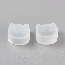 White Silicone Molds, Resin Casting Molds, For UV Resin, Epoxy Resin Jewelry Making, Cat, White, 9x10x5mm, Inner Diameter: 6x8mm