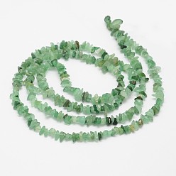 Green Aventurine Chips Natural Green Aventurine Beads Strands, 3~8x3~12x3~5mm, Hole: 1mm, about 32 inch