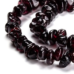 Garnet Natural Garnet Beads Strands, Grade AB+, Chip, 3~16x3~8mm, Hole: 0.7mm, 32.28''(82cm)