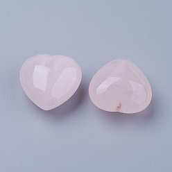 Quartz Rose Coeur de quartz rose naturel pierres d'amour, pierres de palme de poche pour équilibrer le reiki, 25~26x25~25.5x14~15mm