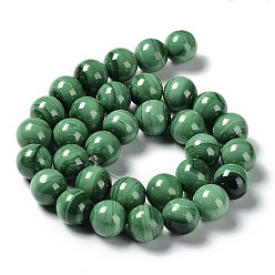 Malachite Natural Malachite Beads Strands, Grade AB, Round,  4mm, Hole: 0.6mm, about 95pcs/strand, 15.5 inch(39.5cm)