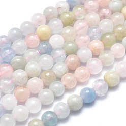Morganite Natural Morganite Beads Strands, Round, 4~4.5mm, Hole: 0.8mm, about 102pcs/Strand, 15.35 inch(39cm)