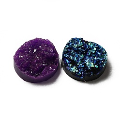 Mixed Color Druzy Resin Cabochons, Flat Round, Mixed Color, 12x5mm
