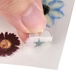 Flower Waterproof Plastic Self Adhesive Stickers, Plant Pattern, Flower Pattern, 15x10.5x0.01cm