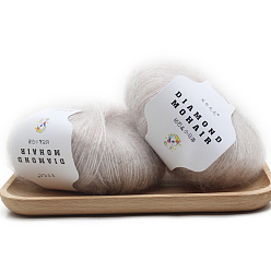 Floral White Acrylic Fiber Mohair Wool Knitting Yarn, for Baby Shawl Scarf Doll Crochet Supplies, Floral White, 0.9mm, about 284.34 Yards(260m)/Roll