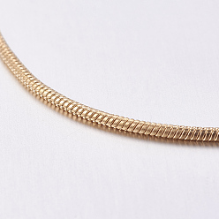 Golden Soldered Brass Round Snake Chain, Golden, 1mm