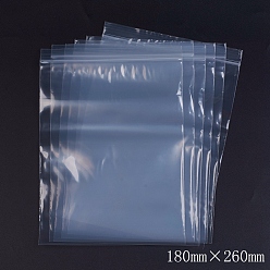 White Plastic Zip Lock Bags, Resealable Packaging Bags, Top Seal, Self Seal Bag, Rectangle, White, 26x18cm, Unilateral Thickness: 3.1 Mil(0.08mm), 100pcs/bag