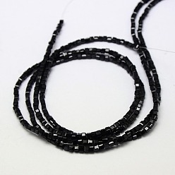 Noir Chapelets de perles en verre, facette, cube, noir, 2x2x2mm, Trou: 1mm, Environ 198 pcs/chapelet, 16.3 pouce