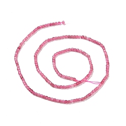 Tourmaline Naturelles tourmaline rose brins de perles, facette, cube, 2.5x2.5x2.5mm, Trou: 0.5mm, Environ 186~188 pcs/chapelet, 15.16~15.35 pouce (38.5~39 cm)