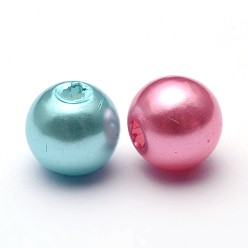 Mixed Color Imitation Pearl Acrylic Beads, Dyed, Round, Mixed Color, 30x29.5mm, Hole: 3mm, about 35pcs/pound