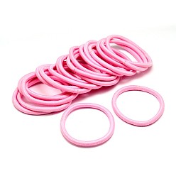 Pearl Pink Girl's Hair Accessories, Nylon Thread Elastic Fiber Hair Ties, Ponytail Holder, Pearl Pink, 44mm