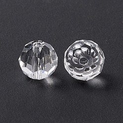Прозрачный Имитация Австрийские кристаллические шарики, класс AAA, граненый (32 граней), круглые, прозрачные, 6 мм, отверстие : 0.7~0.9 мм