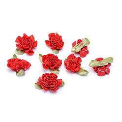 Rouge Ornement accessoires, couture artisanat, fleur, rouge, 33x27x12mm