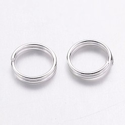 Silver Iron Split Rings, Double Loops Jump Rings, Cadmium Free & Lead Free, Silver Color Plated, 7x1.4mm, about 6.3mm inner diameter, about 12000pcs/1000g