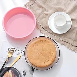Pink Diy пищевые силиконовые формы, формы для кекса, для diy шифон торт формы для выпечки, плоско-круглые, розовые, 4 дюйм, 112x47 мм, внутренний диаметр: 104 мм
