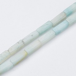 Amazonite Natural Amazonite Beads Strands, Cuboid, 13~13.5x3~5x3~5mm, Hole: 0.5mm, about 29~31pcs/strand, 15.3~15.7 inch(390~400mm)