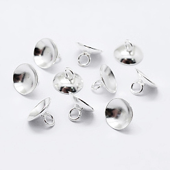 Silver 925 Sterling Silver Pendant Bails, For Globe Glass Bubble Cover Pendants, Silver, 5.5x8mm, Hole: 2mm