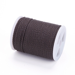 Coconut Brown Round Waxed Polyester Cord, Taiwan Waxed Cord, Twisted Cord, Coconut Brown, 1mm, about 12.02 yards(11m)/roll