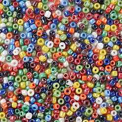 Mixed Color Glass Seed Beads, Opaque Colors Lustered, Round, Mixed Color, 2mm, Hole: 1mm, about 30000pcs/pound
